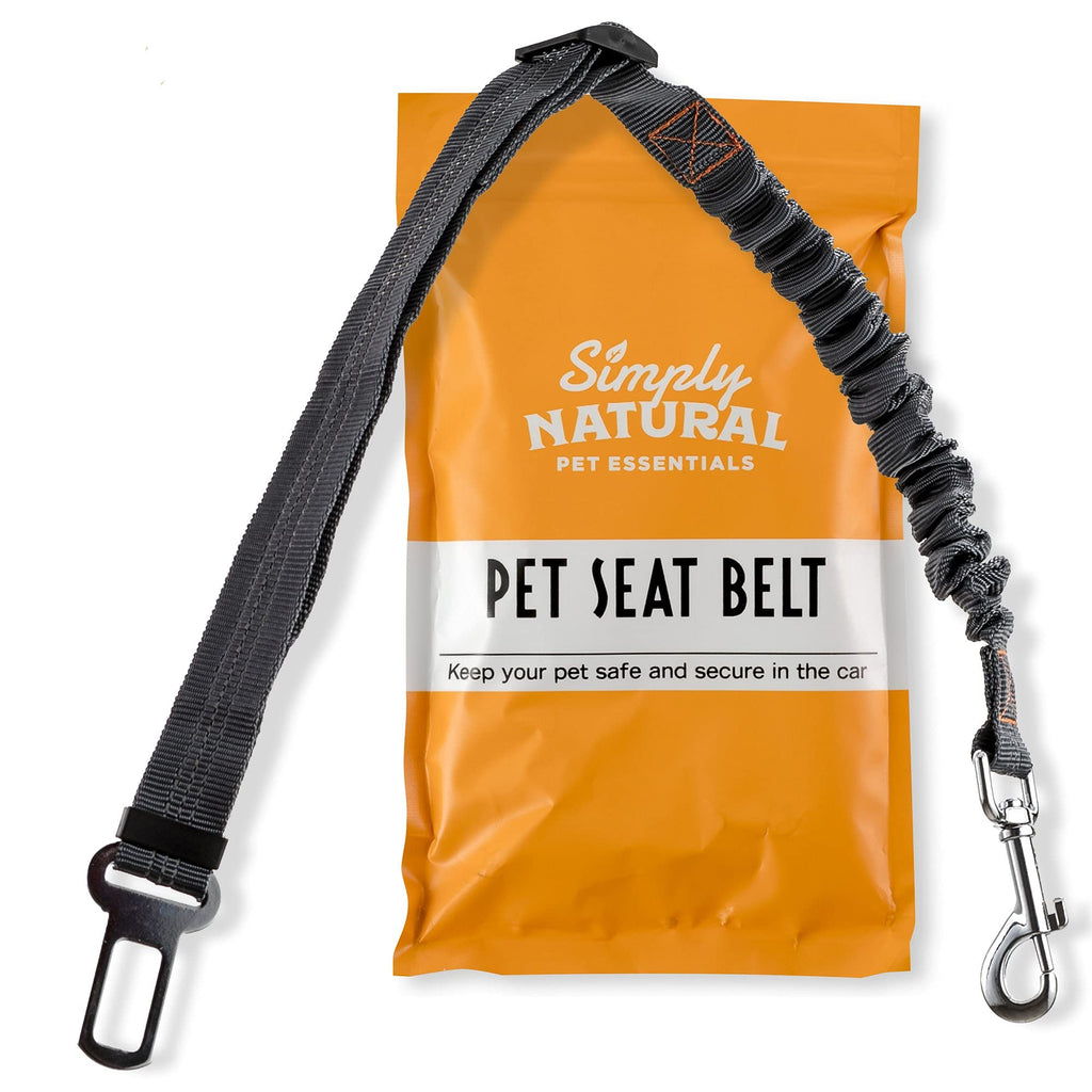 𝗔𝗱𝗷𝘂𝘀𝘁𝗮𝗯𝗹𝗲 𝗣𝗿𝗲𝗺𝗶𝘂𝗺 Pet Seat Belt Restraint By Simply Natural – Bungee Buffer 70-80cm Dog Seatbelt for Car with Compatible Pet Seatbelt Clip - PawsPlanet Australia