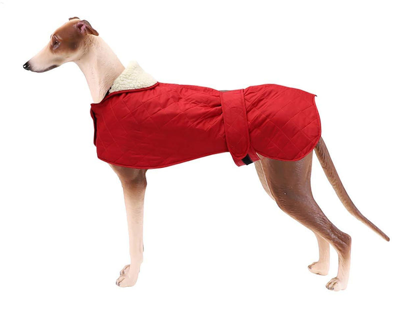 Morezi Dog Jacket, Dog Winter Coat with Warm Fleece Lining, Waterproof Dog Coat with Adjustable Bands For Greyhounds, Lurchers and Whippets - Red - XXXL - PawsPlanet Australia