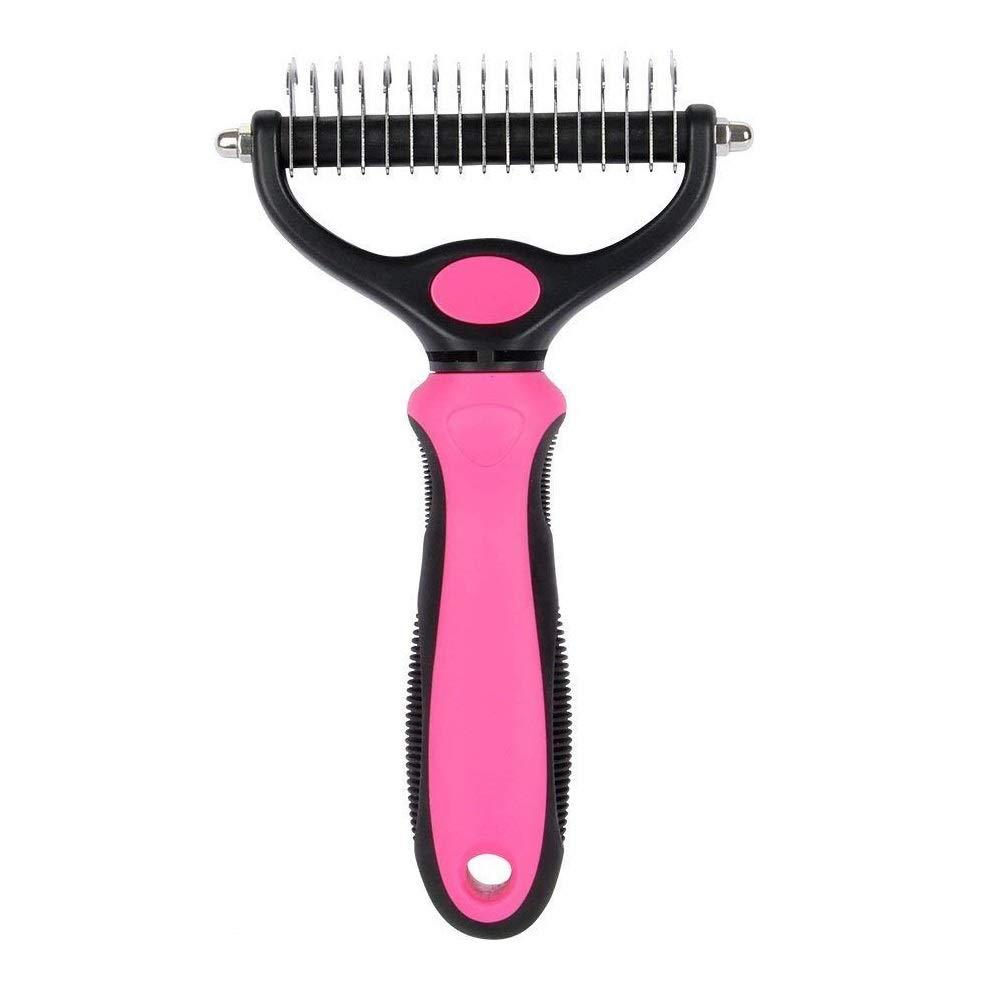 1SourceTek Pet Grooming Brush Self Cleaning Slicker Brushes for Dogs and Cats Removes Long & Thick Hair, Pet Grooming Tool for Grooming Loose Hair (Pink) Pink - PawsPlanet Australia