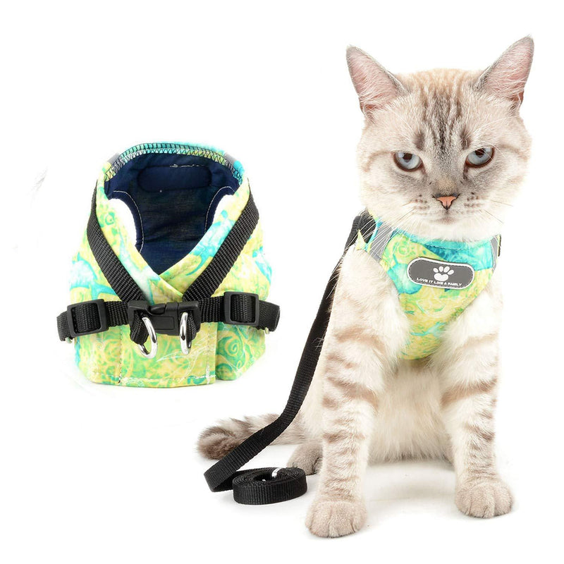 Zunea Escape Proof Cat Harness and Lead Set No Pull No Choke Adjustable Reflective Step-in Kitten Small Dog Harness Cotton Padded Vest Lightweight Puppy Chihuahua Jacket for Walking Yellow XS XS (Chest: 26cm) - PawsPlanet Australia