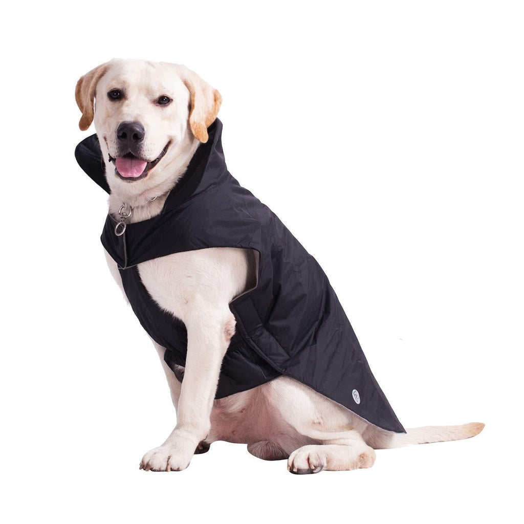 Pro Plums Dog Winter Jacket,Cozy Cotton Waterproof Dog Coat for Cold Weather with Furry Hole Design Collar for Small Medium Large Dogs (S, Black) - PawsPlanet Australia
