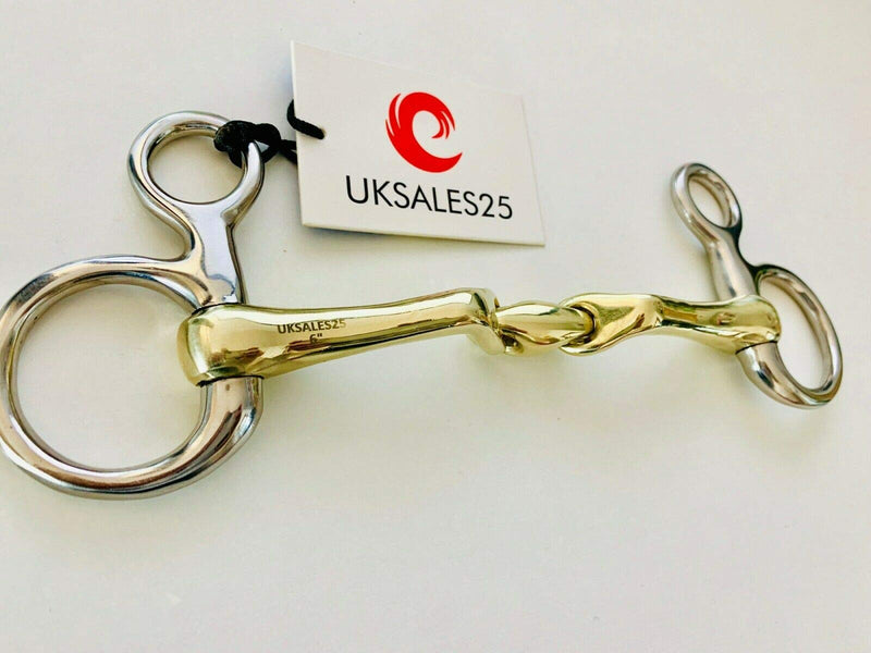UKSALES25 Hanging Cheek Snaffle Bit Verbindend Angled with lozenge GS & SS (Horse Bits) (4.5) 4.5 - PawsPlanet Australia