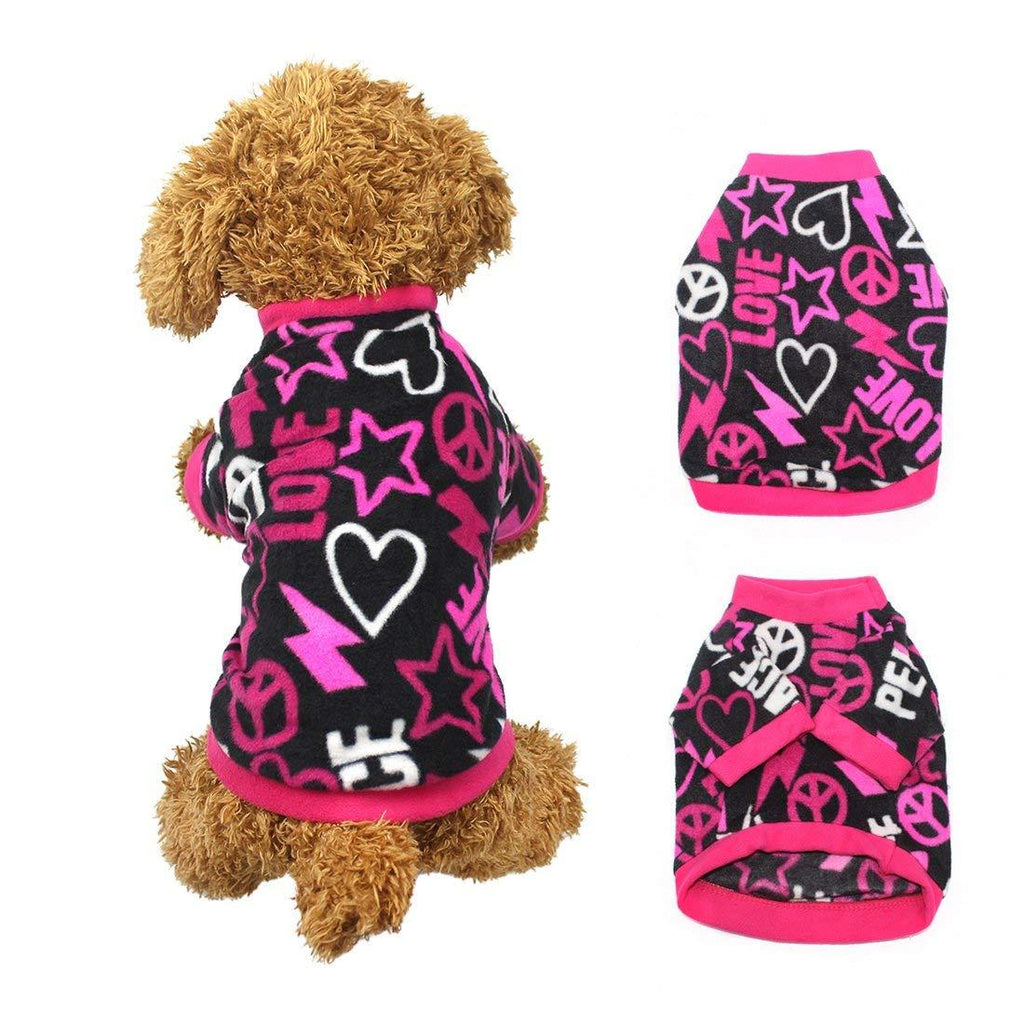 Idepet Pet Dog Cat Clothes Graffiti Style Soft Fleece Sweater Shirt Coat for Small dog Puppy Teddy Chihuahua Poodle Boys Girls L - PawsPlanet Australia