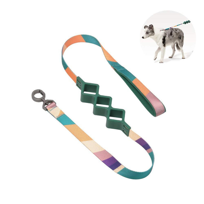 pidan Dog Leash Check Cord 51.18 inches Walking Lead with Durable Shock Absorbing Rings and Comfortable Thick Padded Handle for Small and Medium Dogs (Color Block with Rhombus) Color Block with Rhombus - PawsPlanet Australia
