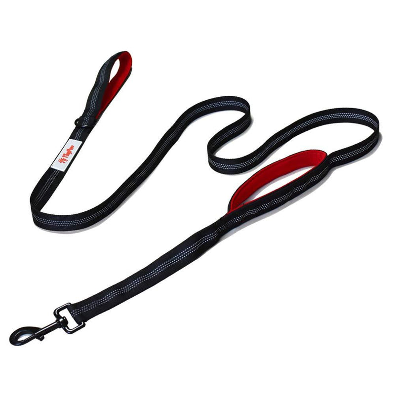 TinyPaw Large Dog Leash, 6.6ft Double Handle Dog Lead-Heavy Duty Strong Nylon Reflective Lead with 2 Padded Handle & Traffic Handle for Safety, Training, Walking - Perfect for Medium & Large Dogs - PawsPlanet Australia