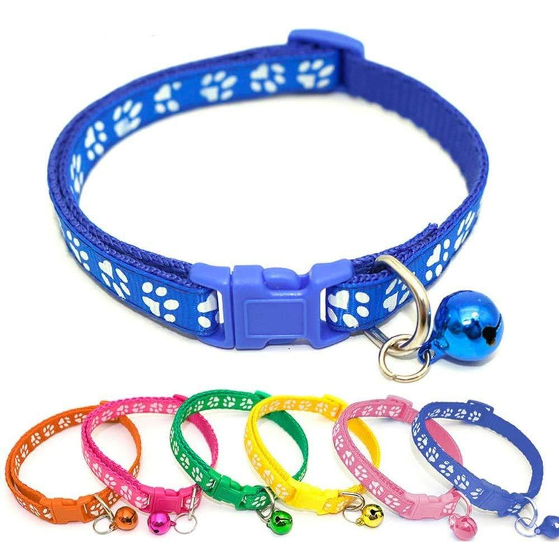 AOSEA 6 Pack Adjustable Cat Collar with Bell, Reflective Strap, Safety Quick Release Buckle, Suitable for Cats and Small Dogs 19-32cm - PawsPlanet Australia