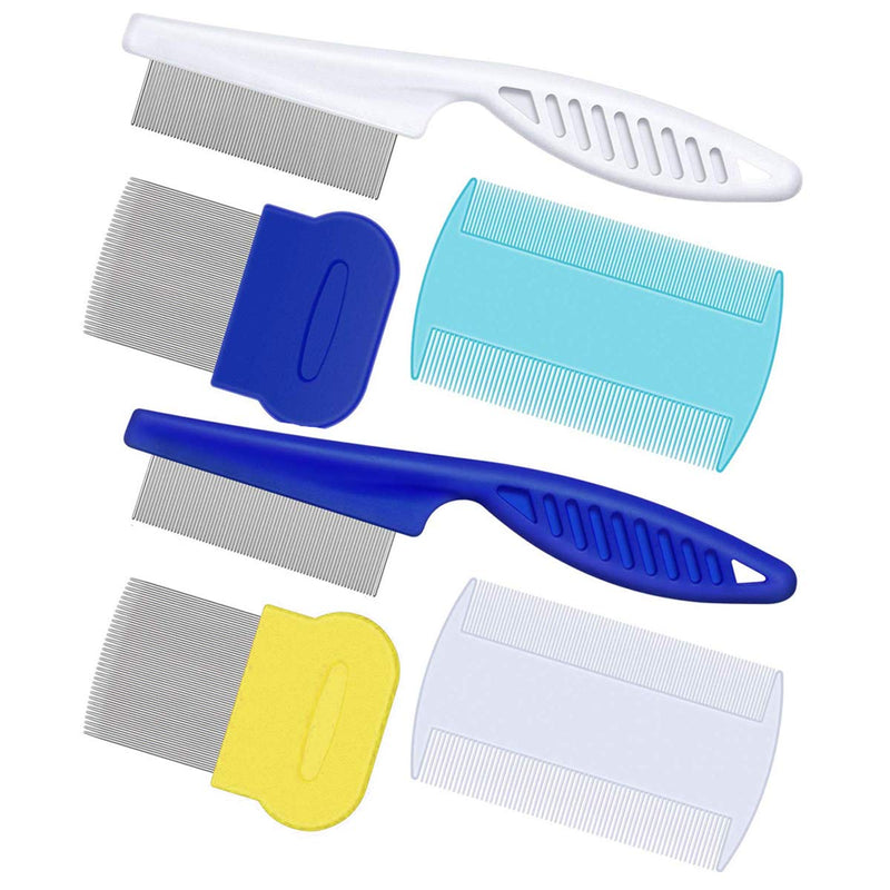 6 Pieces Flea Comb for Cats Dogs Lice Combs Fine Tooth Comb Grooming Set Remove Float Hair Tear Marks Tick Removal Tool - PawsPlanet Australia