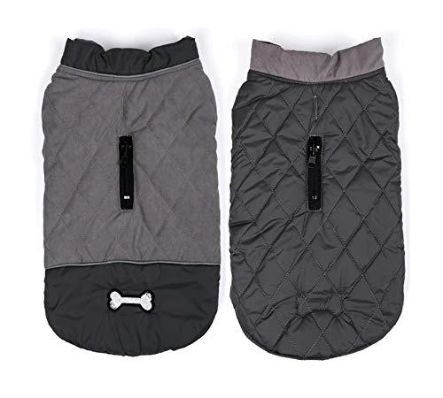 Rantow Reflective Dog Coat Winter Vest Reversible Loft Jacket - Water-Resistant Windproof Snowsuit Cold Weather Pets Cloth, 5 Colors 7 Sizes for Small Medium Large Dogs (XXL, Grey) XXL - PawsPlanet Australia