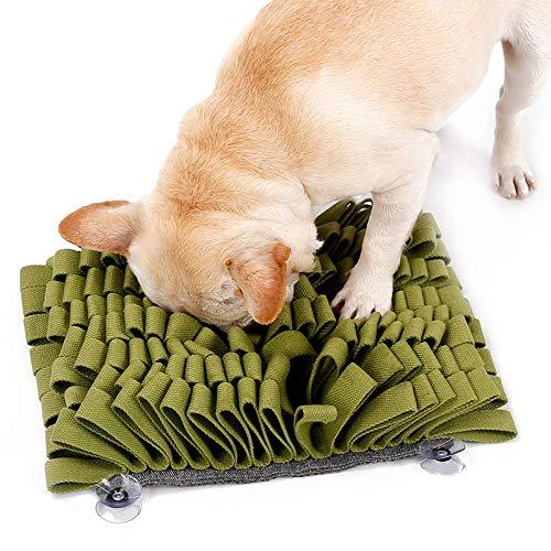 Dog Snuffle Mat, Dog Sniffing Pad, Soft Pet Nose Work Smell Snuffle Mat, Training Feeding Foraging Skill Blanket, Dog Play Mats Puzzle Toys, 30 x 30cm (Green) Green - PawsPlanet Australia