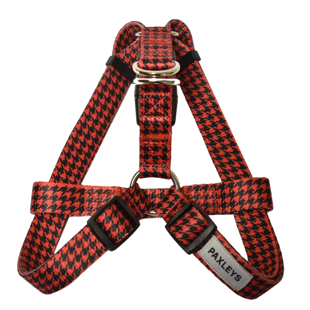 Paxleys Red Black Houndstooth Adjustable Harness for Medium Dogs (Chest Girth 50cm - 70cm) - PawsPlanet Australia