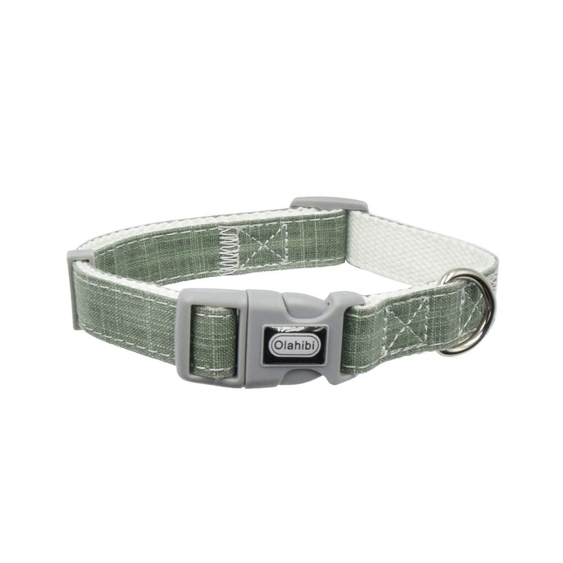 Olahibi Eco-friendly Bamboo Fiber Dog Collar Padded with Cotton, Light Weight,Breathable,Health,for Medium Dogs(M, Green) 36-48cm Green Bamboo - PawsPlanet Australia