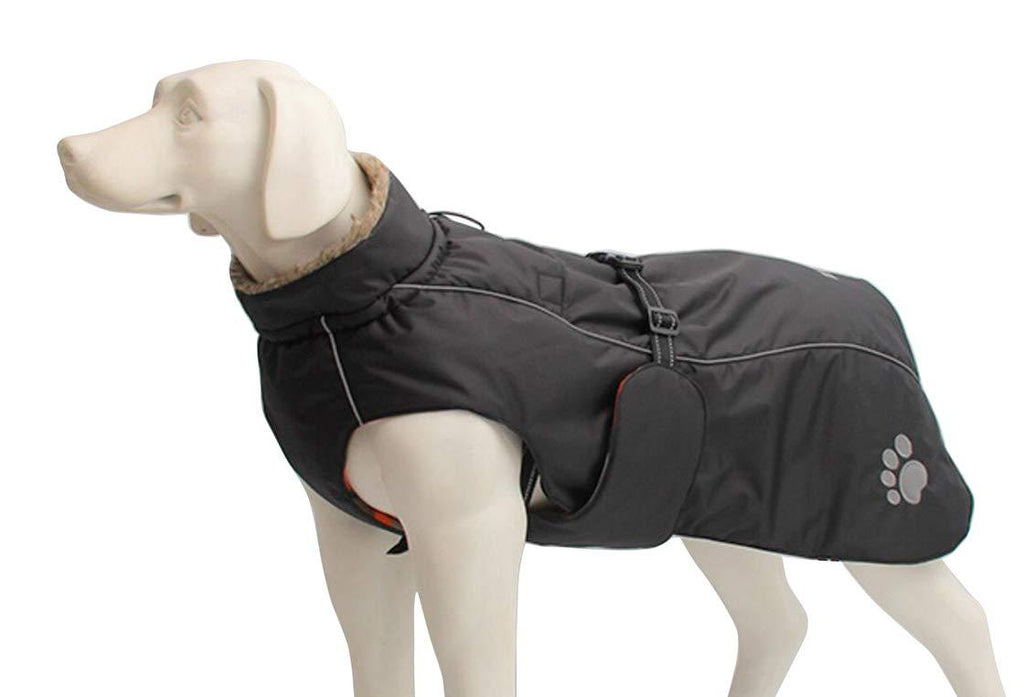 Morezi Dog Coats Waterproof, Dog Winter Coat with Padded Fleece Lining, Outdoor Dog Apparel with Adjustable Bands and Drawstring in winter - Black - S - PawsPlanet Australia