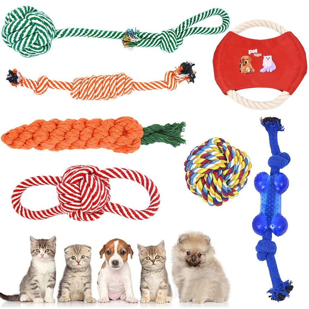 WALLE Dog Rope Toys Puppy Chew Toys Dog Interactive Toy Durable Cotton Rubber Gift Set Dog Teething Training for Small Dogs - PawsPlanet Australia