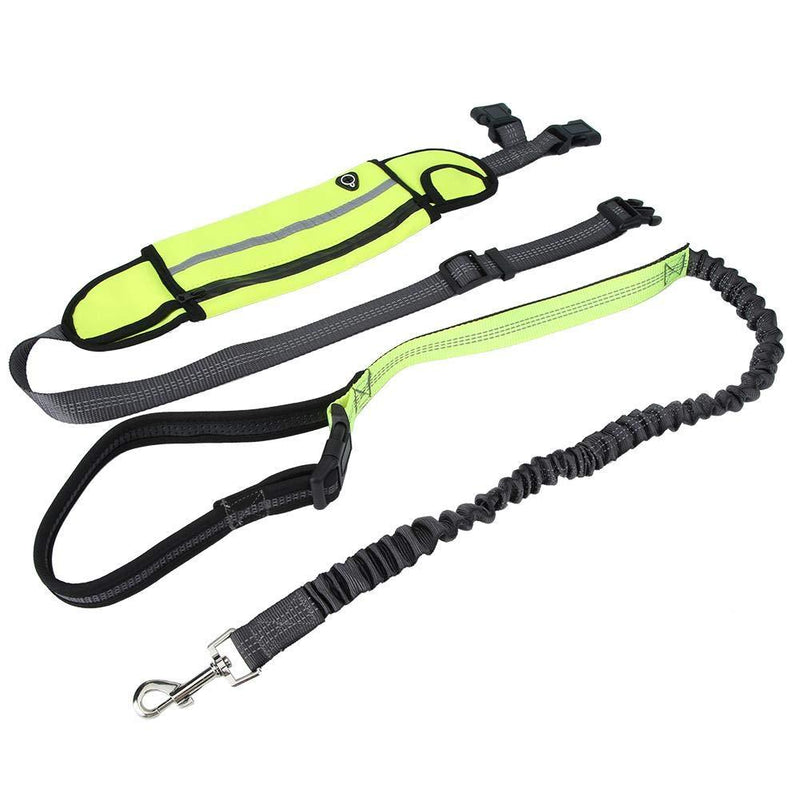 Pet Dog Running Elastic Belt Reflective Stripe Leashes Rope Hands Free Dog Leash Training Running Walking Leash with Waterproof Waist Bag - PawsPlanet Australia