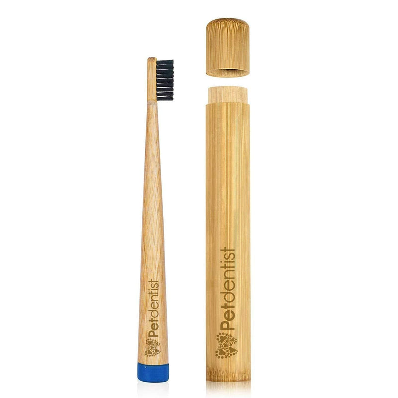 Petdentist – Natural All Bamboo Cat Dog Toothbrush with Soft Charcoal Bristles Best for Cat Dog Teeth Cleaning Pet Plaque Off Teeth and Eco Storage Case Ideal for Travelling Outdoor Dog Dental Care - PawsPlanet Australia