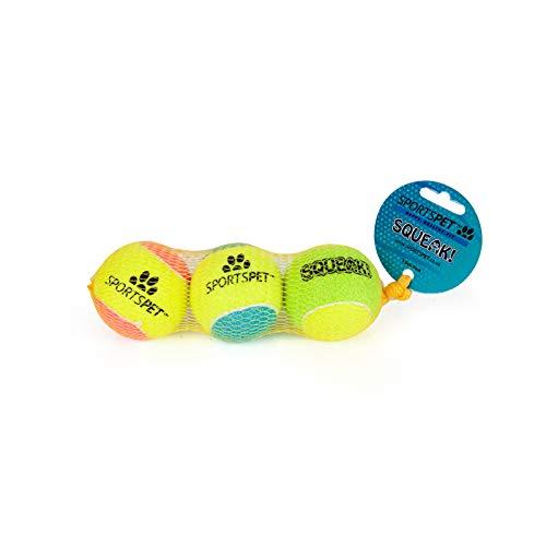 SPORTSPET TENNIS Balls for Dogs (SQUEAK Tennis, 3 Pack) - PawsPlanet Australia