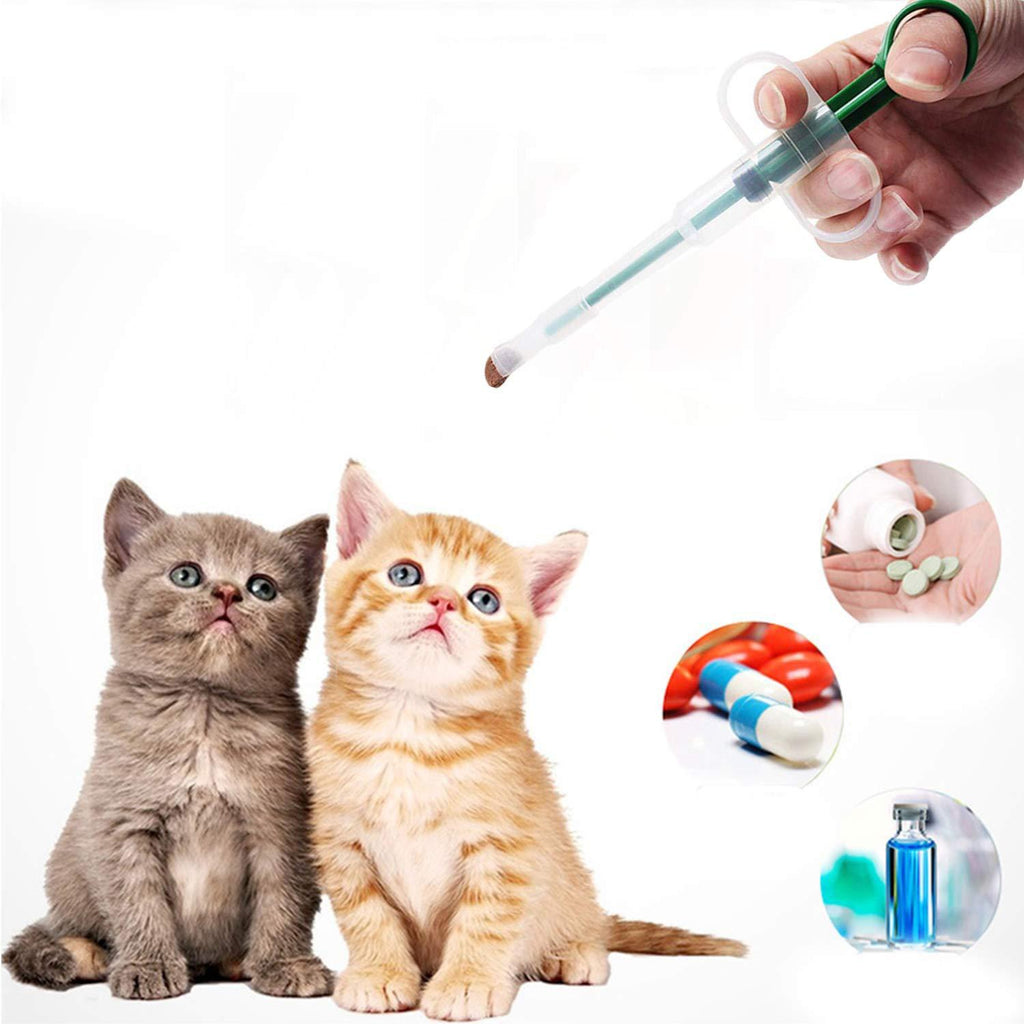 Pet Pill Feeder Safety Dog Cat Tablets Feeder Pill Pusher Pill Gun Pill Popper Soft Silicon Tips Feeding Syringe Plunger Capsules Liquid Medicine Nursing Feeding Tool Dispenser For Small Animal Green - PawsPlanet Australia