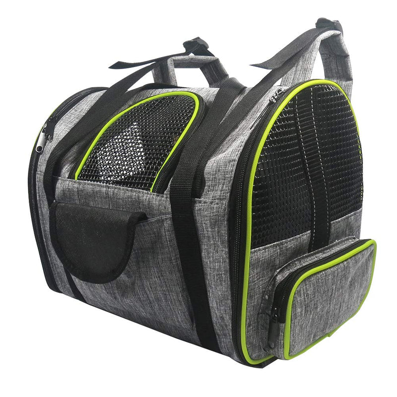 Xingsiyue Comfort Cat Backpack Dog Carrier Foldable Small Pet Carriers Mesh Ventilation Travel Transport Rucksack 35*23*28 cm / 13.7*9*11 inch Green - PawsPlanet Australia