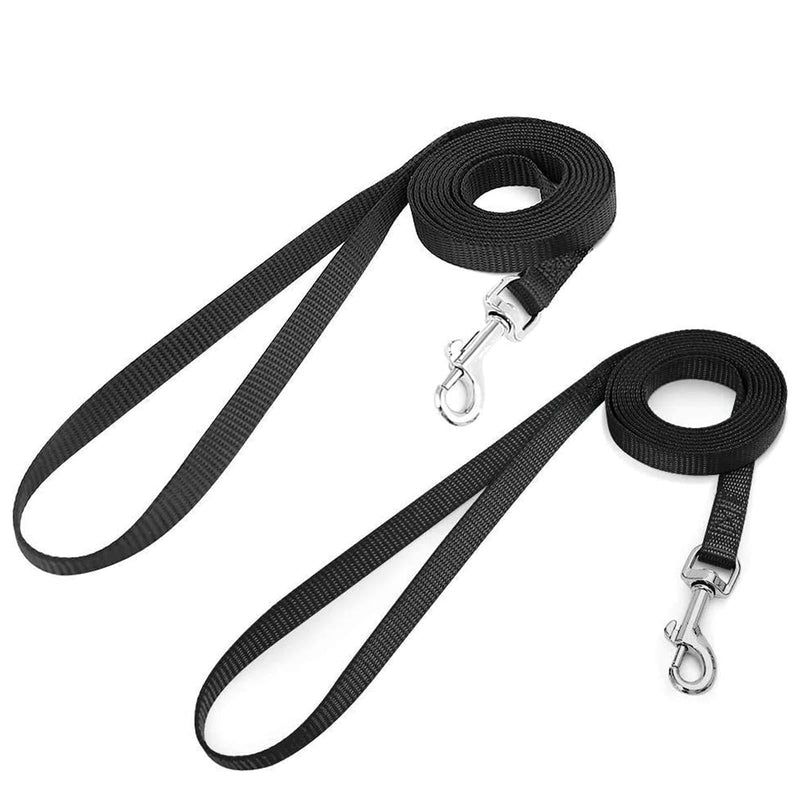 [Australia] - rabbitgoo 2 Pack Cat Leashes - Long Nylon Pet Leash, Escape Proof Durable Walking Leads, Easy Control Outside Cat Leash with 360 Degree Swivel Clip for Kittens/Puppies/Rabbits/Small Animals Black+Black 