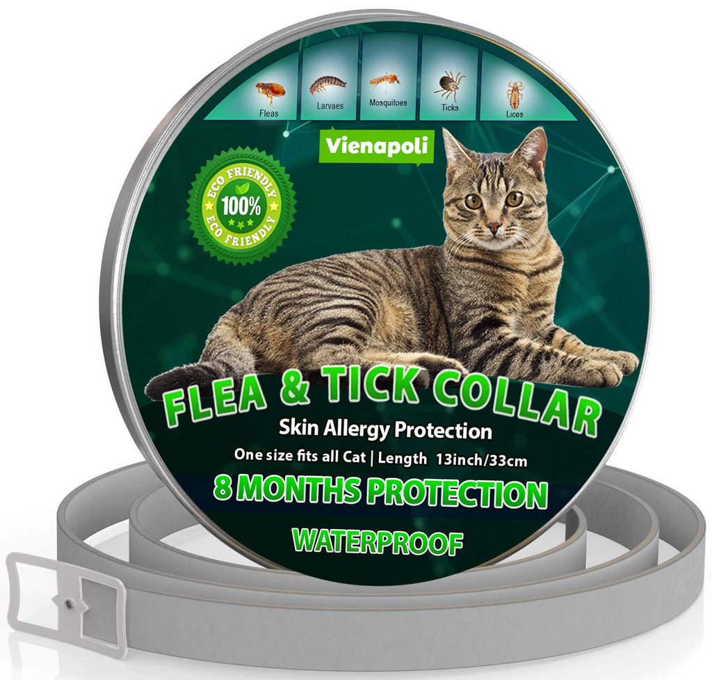 Vienapoli Cat Flea Treatment | Cat Collar | Flea and Tick Collar for Cats | 8 Months Effective Protection | Waterproof | Adjustable | Flea Treatment Cat - PawsPlanet Australia
