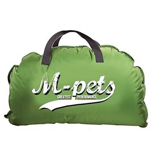 M-PETS Bilbao Soft Transportable Bed with Soft Fur Cover, Green with Logo, 80 x 60 cm - PawsPlanet Australia