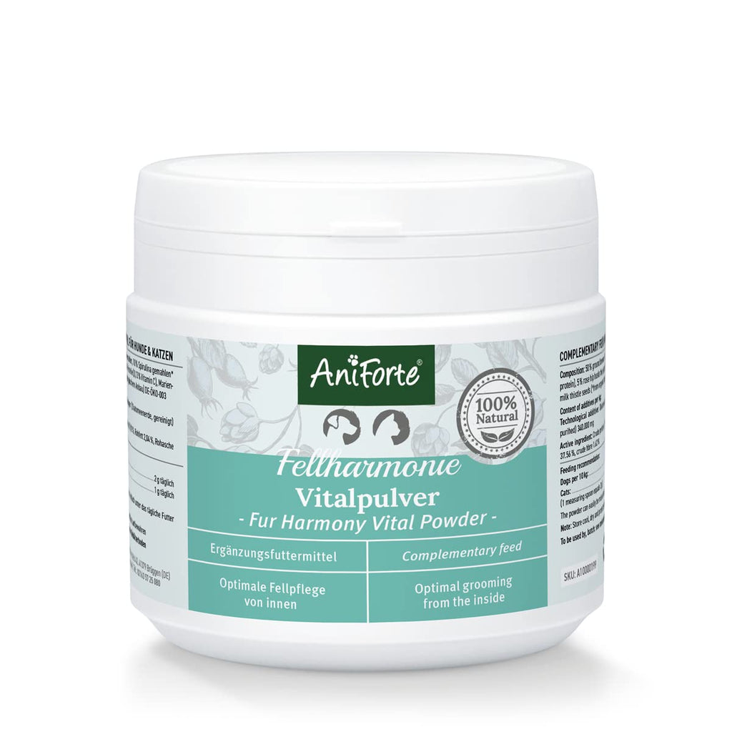 AniForte Fur Harmony Fur Care for Dogs and Cats Vital Powder 250g - Natural Powder for Shiny Coat, Optimal Care from The Inside for Vital Skin and Coat, Supports Metabolism & Immune System - PawsPlanet Australia