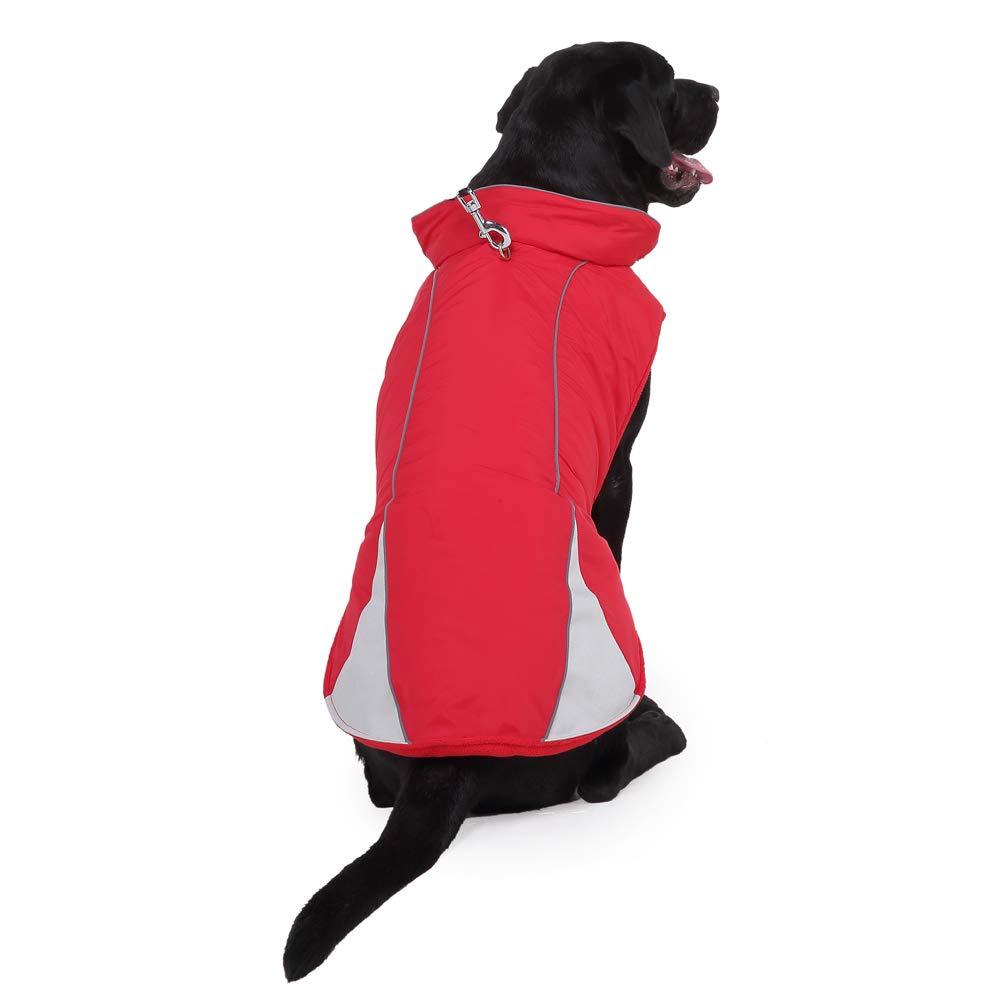 Cold Weather Dog Coats Winter Fleece Dog Vest Waterproof Pet Jacket Available in Small, Medium, Large Extra Large Sizes -Red-M - PawsPlanet Australia