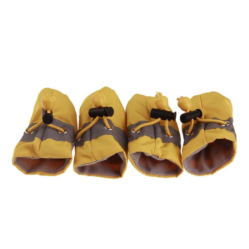 AILOVA 4PCS Dog Shoes, Dog Footwear Pet Dog Toddler Shoe Cover Puppy Soft Shoes w/Anti-slip Sole & Reflective Design for Small Dogs Puppies(Yellow 5#) Yellow 5# - PawsPlanet Australia
