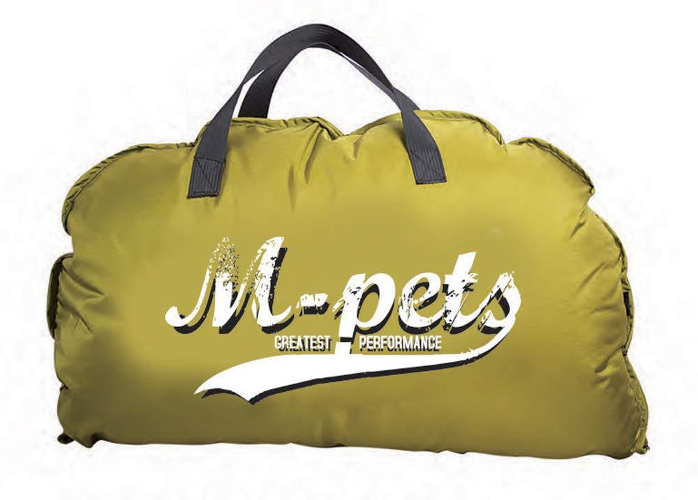 M-PETS Bilbao Soft Transportable Bed with Soft Fur Cover, Yellow with Logo, 104X74 cm - PawsPlanet Australia