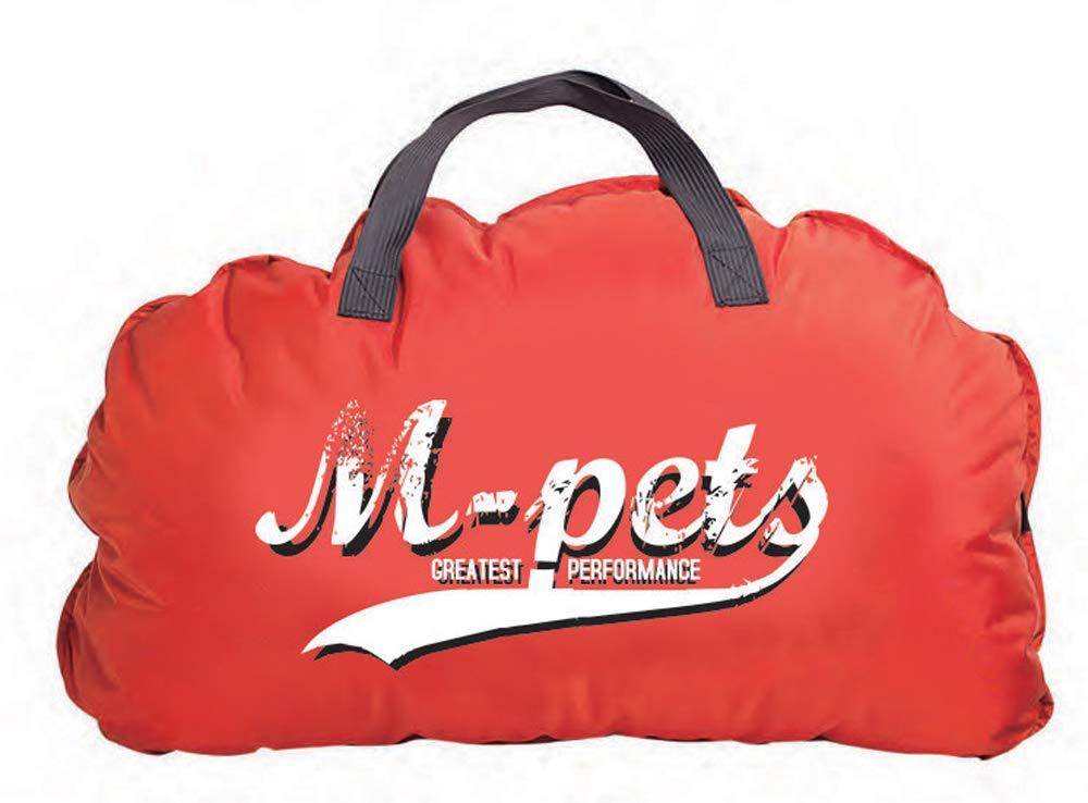 M-PETS Bilbao Soft Transportable Bed with Soft Fur Cover, Red with Logo, 80 x 60 cm - PawsPlanet Australia