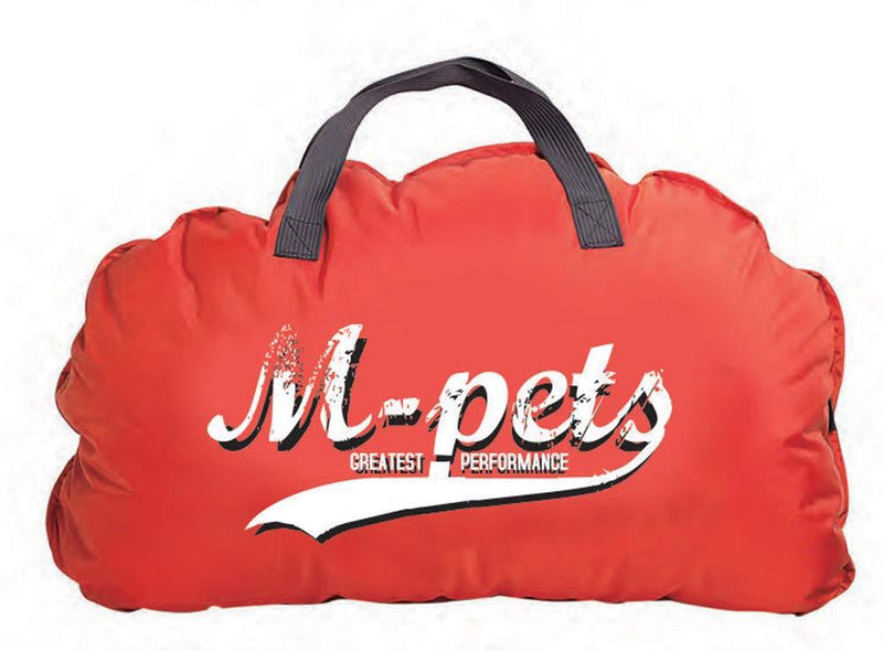 M-PETS Bilbao Soft Transportable Bed with Soft Fur Cover, Red with Logo, 60 x 40 cm - PawsPlanet Australia