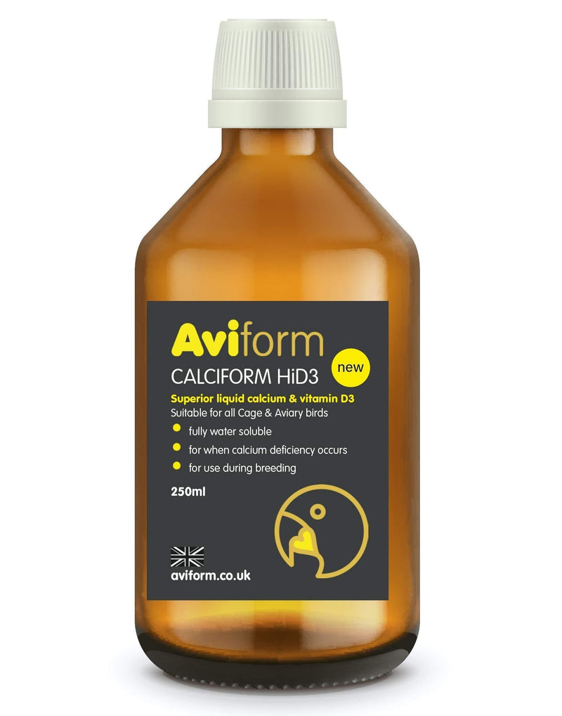Aviform Calciform HiD3 Liquid Calcium for Birds 250ml - Fully Water Soluble High Strength Calcium Supplement with Vitamin D3 - Specifically Formulated for Avian Use 250 ml (Pack of 1) - PawsPlanet Australia
