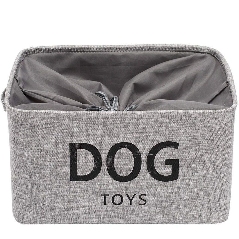 Geyecete Canvas Dog Treats Basket with a drawstring keep away from dust -Foldable Dog food Basket Basket for Dogs Treats Storage-Gray Gray - PawsPlanet Australia