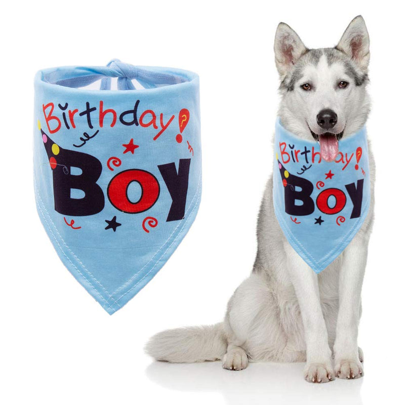 Puppy Birthday Bandana, Doggie Birthday Triangle Scarfs, Washable Dog Birthday Bandana for Medium and Large Pet (blue) blue - PawsPlanet Australia
