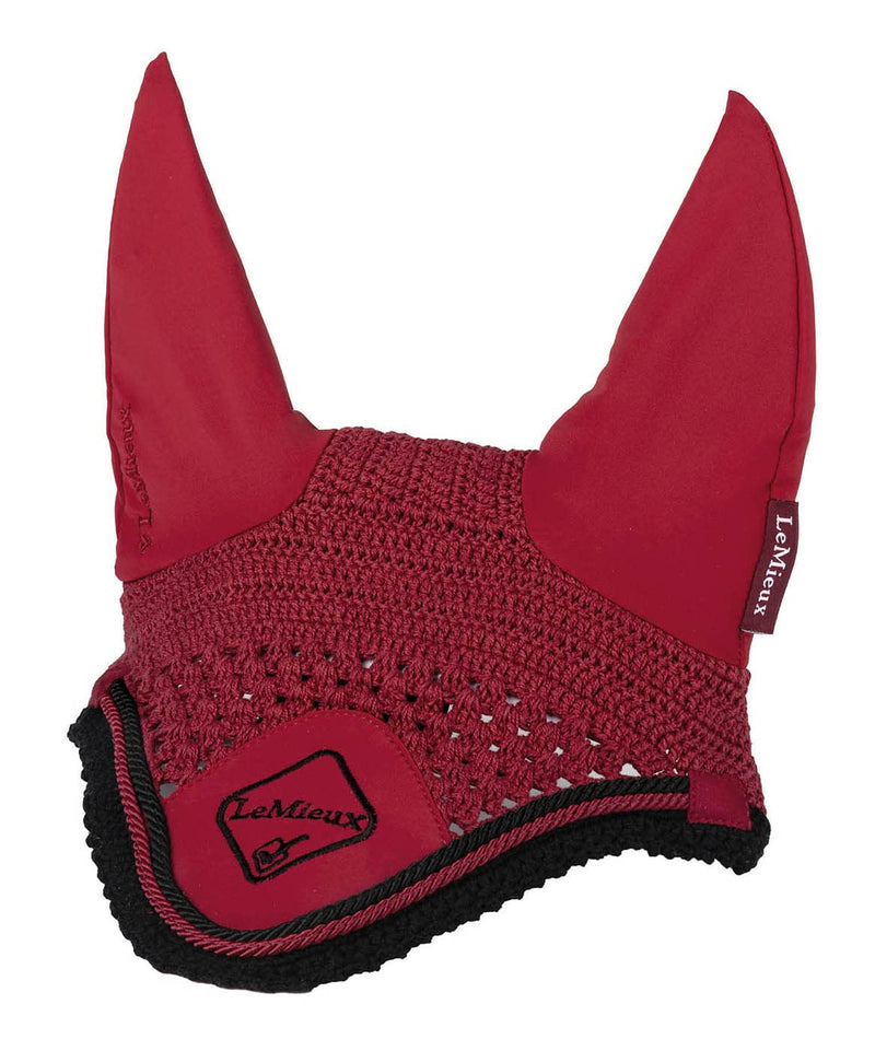 LeMieux Classic Crochet Fly Hood with Comfortable Lycra Ears - Sport Horse Wear for Competitive Rider M Chilli - PawsPlanet Australia