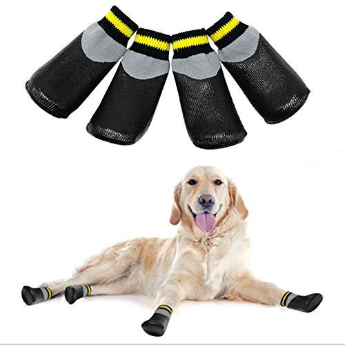 VICTORIE Dog Shoes Rain Waterproof Protective Boots for Medium and Large Dogs 4pcs Black M - PawsPlanet Australia