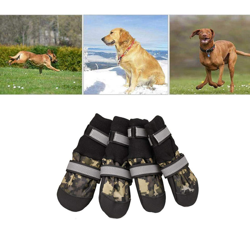 VICTORIE Dog Shoes Rain Waterproof Protective Boots for Small Medium and Large Dogs 4pcs Camouflage M - PawsPlanet Australia