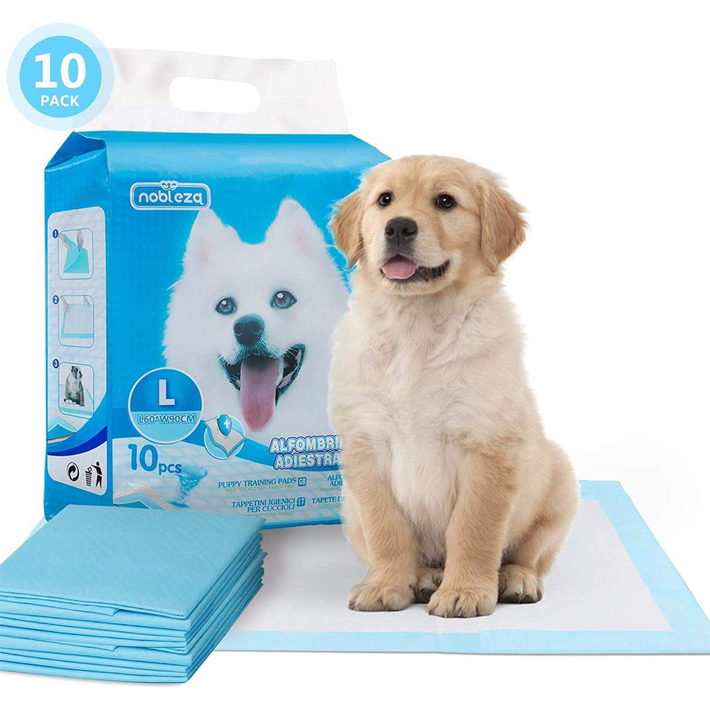 Nobleza - 100 x Ultra Absorbent Puppy Training Pads Dog Toilet Pee Mat, 90 * 60cm, Pack of 10(10) L(60*90cm) 100 pcs - PawsPlanet Australia