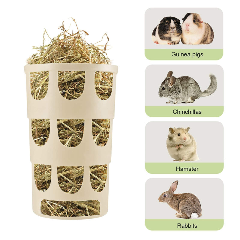 Furpaw Guinea Pig Hay Feeder, Hanging Hay Manger Food Bin Bowl, Hay Rack Multiple Angles Feeding for Chinchilla Rabbit Small Animal, Khaki - PawsPlanet Australia