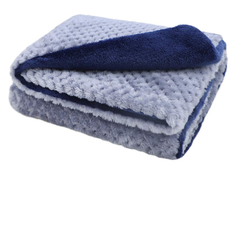 furrybaby Premium Fluffy Fleece Dog Blanket, Soft and Warm Pet Throw for Dogs & Cats(60x80cm, Blue ) S (Pack of 1) Double Layer Flannel-blue - PawsPlanet Australia