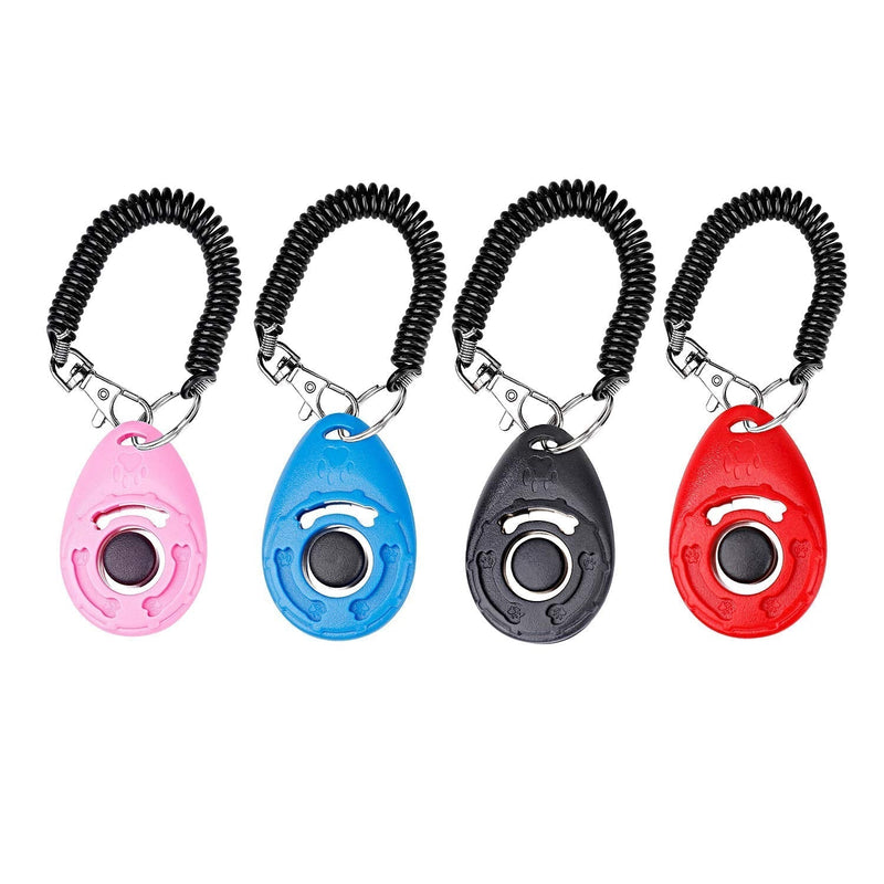 MaoXinTek Dog Training Clickers with Wrist Strap, Effective Pet Training Tools for Puppy or Cat Behavioral Training 4-Pack Colorful Sound Easy to Use Practical Button Clicker - PawsPlanet Australia