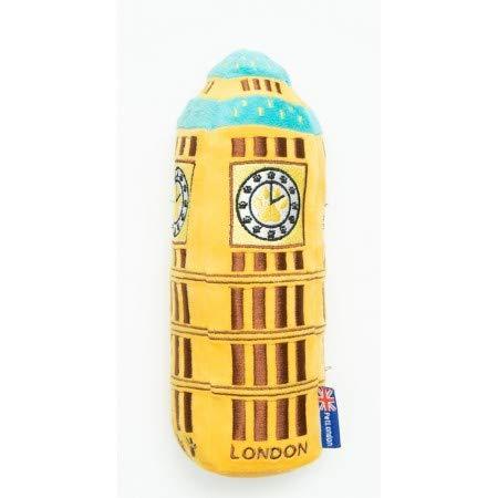 PetLondon British Big Ben London Clock Tower Plush Dog and Puppy Toy 6" With Squeaker, Landmark Parliament Cute Fun London Landmark UK Dog Interactive Toy - PawsPlanet Australia