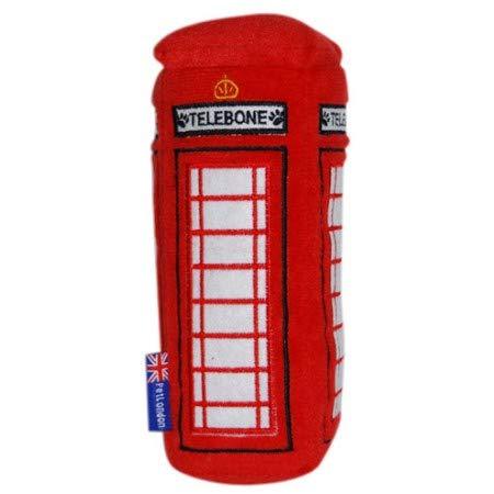 PetLondon British Red Telephone Box Plush Dog and Puppy Toy 6" With Squeaker, Cute Fun London Landmark Telebone UK Dog Interactive Toy - PawsPlanet Australia