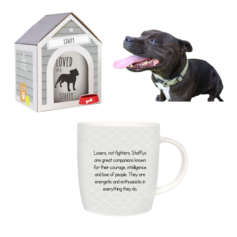 Splosh Precious Pets Mug Collection – Staffy, Grey and Black Ceramic Mug with Pet Silhouette, Gift Boxed, Dishwasher Safe - PawsPlanet Australia