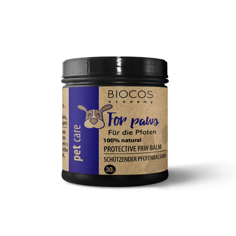 BIOCOS Academy Natural dog paw balm - Soothes damaged, cracked, crusty skin & itchy paws - Cream/wax for protection & care - Moisturising butter/ointment - Safe for nose/snout, too - PawsPlanet Australia