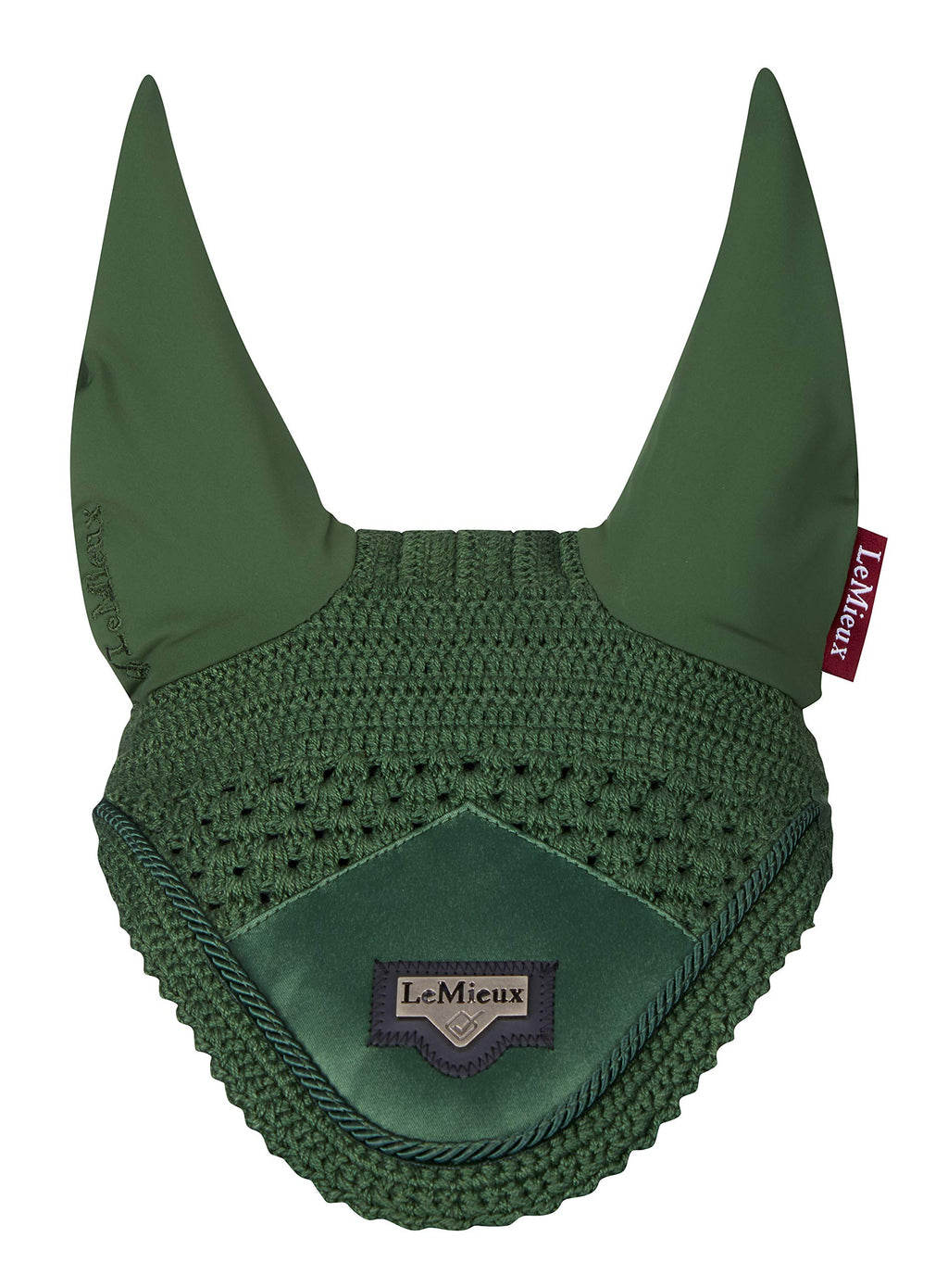 LeMieux Loire Satin Fly Hood Hunter Green M - PawsPlanet Australia