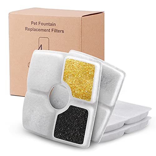 NOVEMBER SPRING 4 Packs Filters for Square Cat Water Fountains, Pet Fountain Replacement Filters with Resin and Active Carbon for Automatic Flower Water Dispenser Drinking Fountain Replacement Filters 4 Pack - PawsPlanet Australia