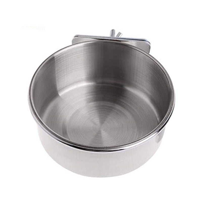 Classic Pet Products Coop Cup Stainless Steel Food Bowl, Cat Food Bowl, Water Bowl, Practical Feeding Tray, Parrot Feeder with Clamp 10cm As Picture Show - PawsPlanet Australia