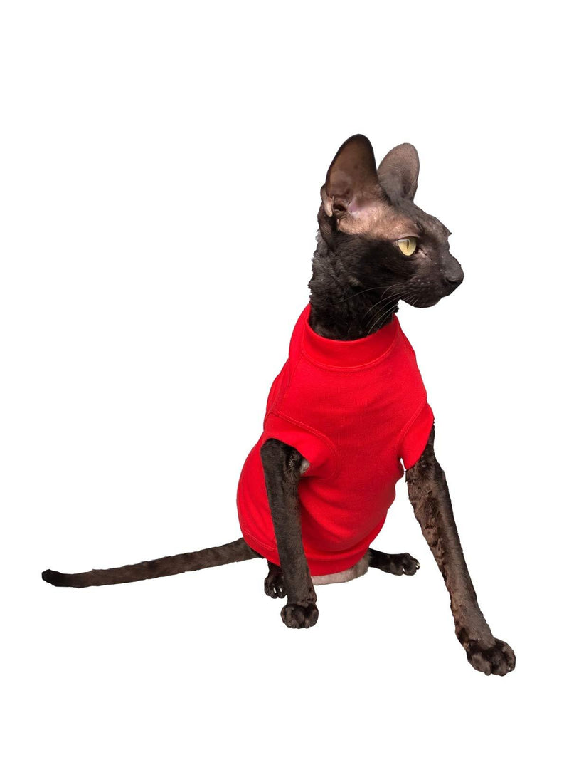 Kotomoda Sphynx Cat's turtleneck Maxi InRed Naked Cat Hairless Cat Clothes (L) L - PawsPlanet Australia