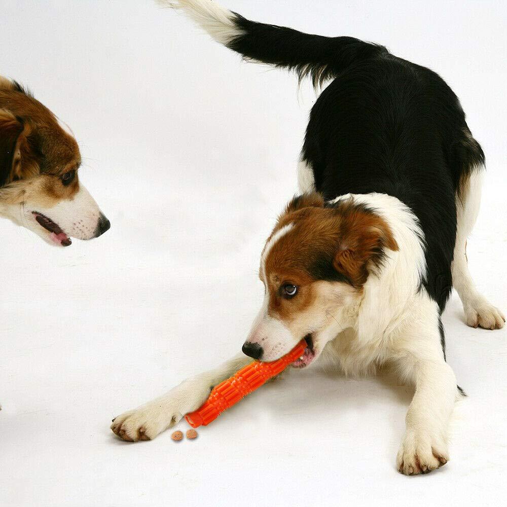 Dog Toys Chew Chewing Molar Pet Tooth Biting Interact Feeder Anti-bite Puppy Playing IQ Training Toothbrush Stick Treat Dispensing, Non-Toxic Dogs Bite Resistant, Durable Teeth Cleaning (L, Orange) L - PawsPlanet Australia
